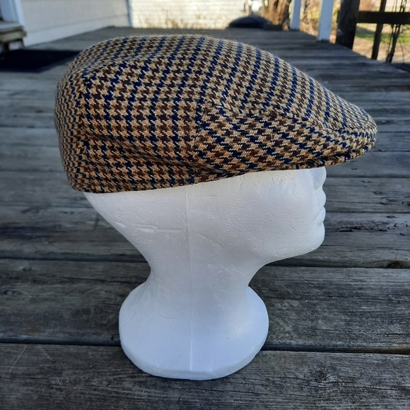 Vintage Lock & Co Hatters 100% Cashmere Gunclub Check Flat Cap Houndstooth 7 1/4 - Picture 8 of 15